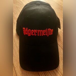 Jagermeister 100% Cotton Adjustable Baseball Cap Hat Black w/ Tag